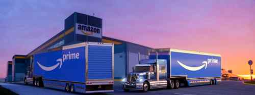 Amazon prime truck at facilities picking up more loads on peak season